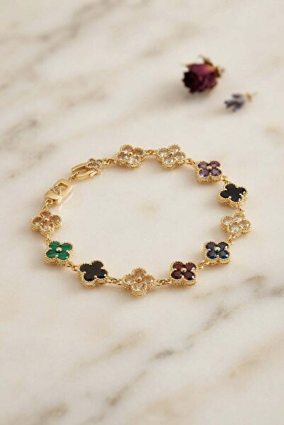 Inure Jewelry سوار نسائي من حجر الزركون الملون المختلط من ماركة يونكا