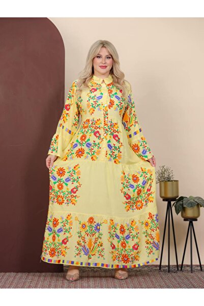 AFandina Women's Floral Printed Luxurious and Elegant Jalabiya with Oversized...