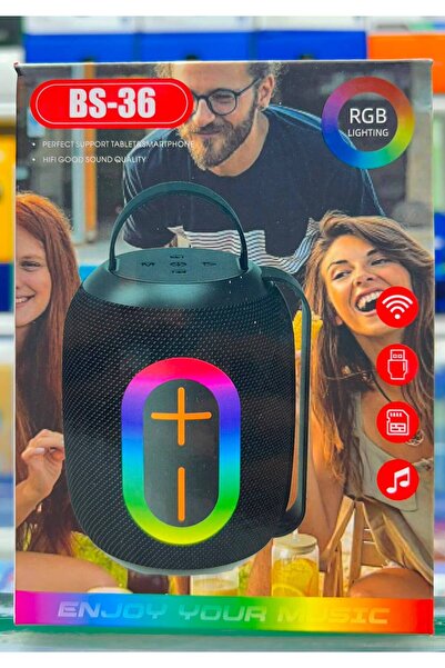 Generic مكبر صوت بلوتوث BS-36 يتميز بإضاءة RGB وصوت ستيريو، ويوفر وقت تشغيل ي...