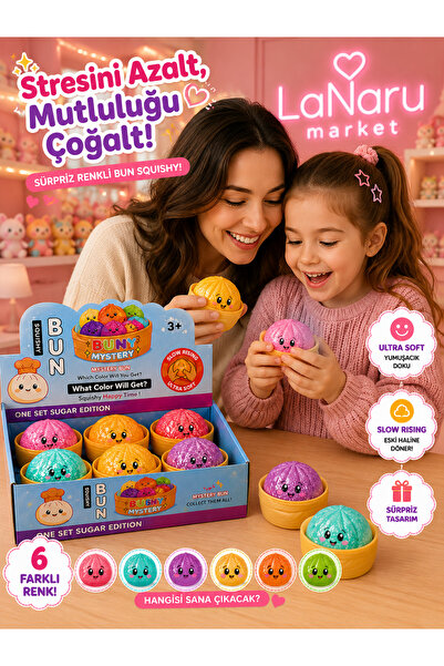 Squishy Bun Çin mantısı Sukuşi New Trend Squishy Dumpling Sürpriz Renklerde R...