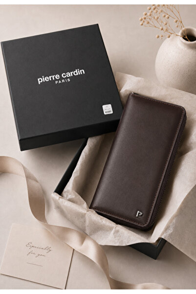Pierre Cardin Men's 100% Genuine Leather Vertical Brown Wallet Card Holder - ...