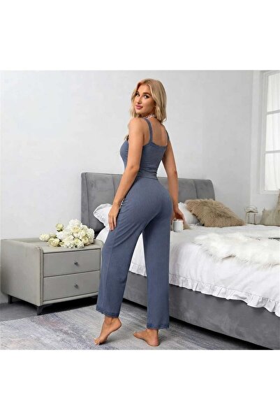LaFont Women's Sexy Lace Trim Elegant and Charming Pajama Set