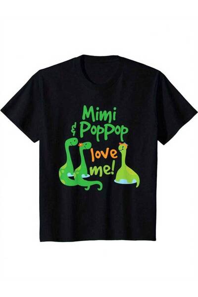 Astogria13 تي شيرت Mimi PopPop Love Me Grandson - طباعة باللون الأخضر والبرتق...