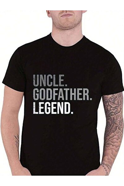 01THEONE تي شيرت مطبوع عليه Godfather Uncle Legend |   ناعم الملمس، بأكمام قص...