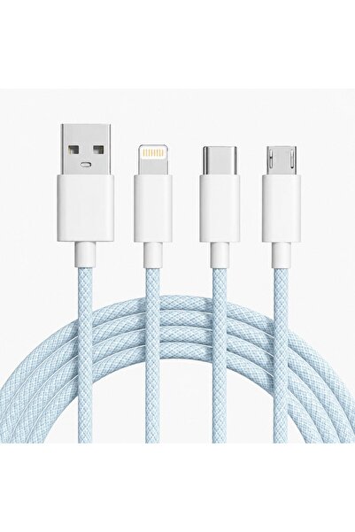 Flippy Cablu de încărcare rapidă 3 în 1, Flippy, 66W, 6A, Conectori Lightning...