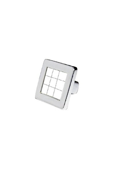 OEM Buton Madrid crom alb 32mm