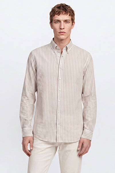 AC&Co / Altınyıldız Classics Men's Grey-White 100% Cotton Comfort Fit Relaxed...