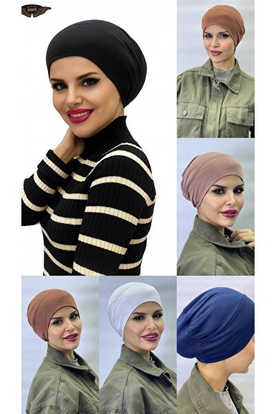 ALDAIYR Adet Tesettür Elastic Non-Slip Seamless Snap-On Sea Cap Practical Cap