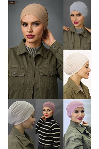 ALDAIYR Adet Tesettür Elastic Non-Slip Seamless Snap-On Sea Cap Practical Cap