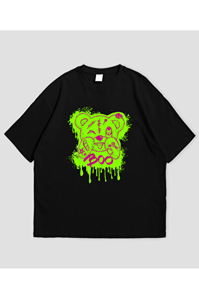 Grafftee Clothing Acil Bear Printed Unisex Oversize T-Shirt