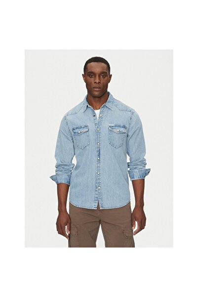 Guess Jeans Cămașă bărbătească M5RH55D5M82 Albastru