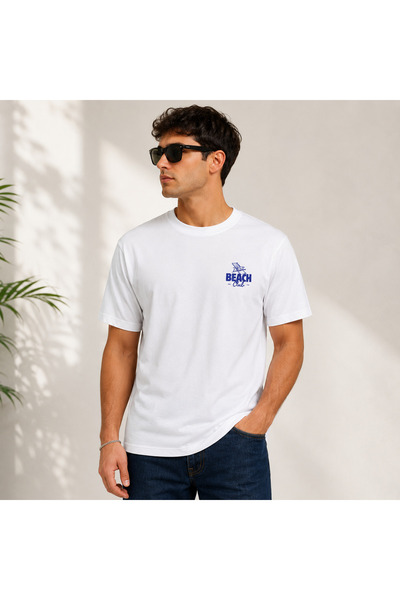 Beach Club Tasarım %100 Pamuk Unisex Basic Tişört