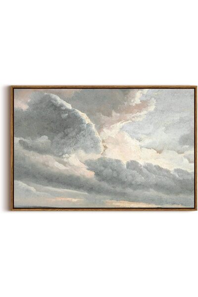 ALAYRA International Large Framed Wall Art Study of Clouds Landscape Canvas w...