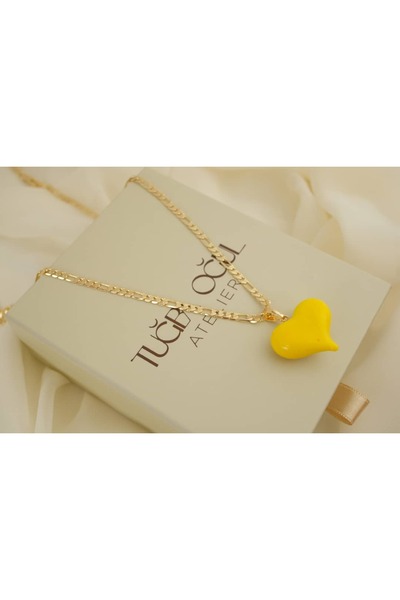 ATELİER TUĞBA Kol640 Heart Pendant Chain Necklace