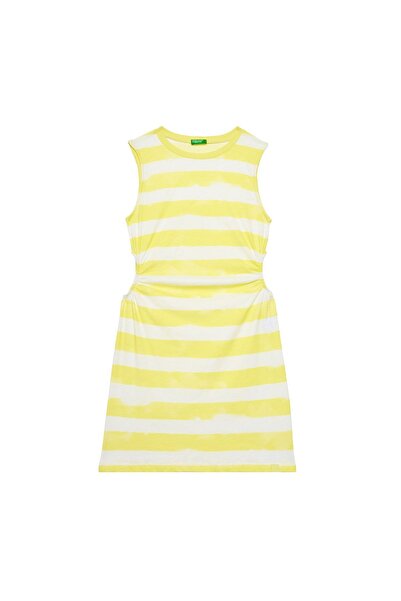 United Colors of Benetton Rochie de vară pentru fete 3SL3CV013 Galben