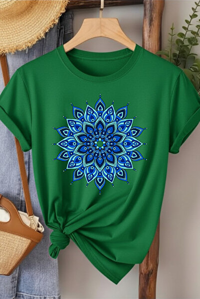 l'eivor Mandala & Nazar Design Printed Women's Cotton T-Shirt