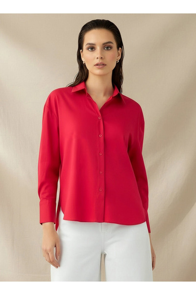 FAV POPLIN SOLID HIGH LOW SHIRT