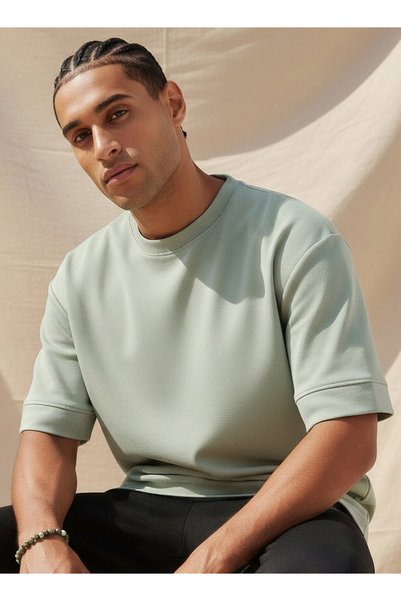 FAV PATCH DETAIL SUEDE SWEAT TEE