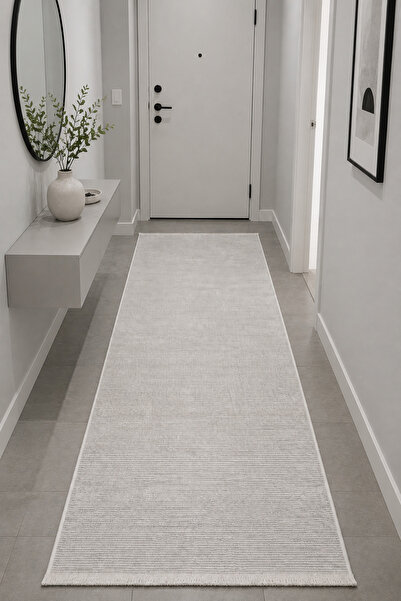 Eren Halı İnce Yumuşak Dokulu Soft Halı Yolluk Krem Beyaz Modern Halı Salon K...