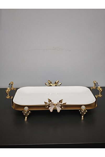 PARILTI HOME COLLECTİON Luxury Rectangular Special Laser-Cut Figured Serving ...