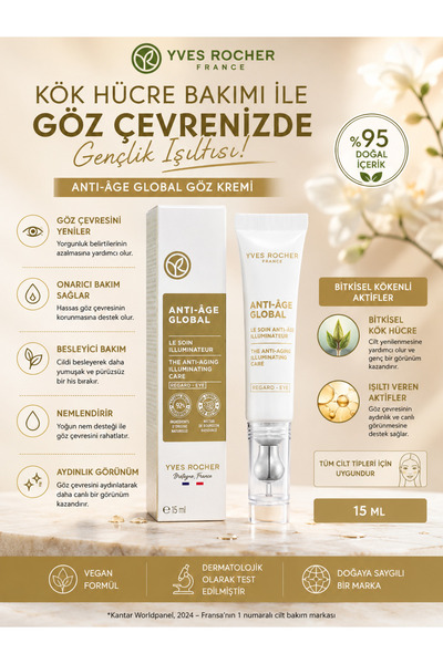 Yves Rocher Eye Area Anti-Aging Anti Age Global Eye Contour Renewing and Firm...