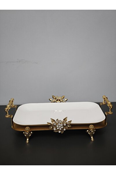PARILTI HOME COLLECTİON Luxury Rectangular Special Laser-Cut Figured Serving ...