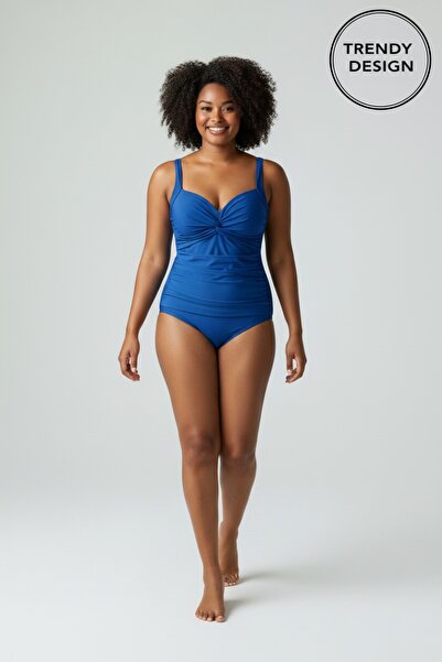 Trendy Design Costum de Baie Întreg Modelator cu Drapaje – Eleganță și Încred...