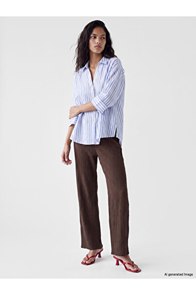 LC Waikiki Esvab • Modern & Distinctive Women's Textured Pants with Waist Cord