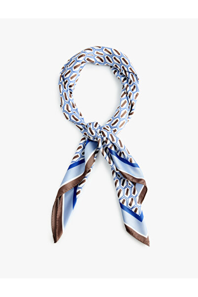 Koton Geometric Patterned Satin Square Scarf