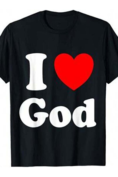 4Car تي شيرت Heart I Love God، هدية مثالية لعيد الميلاد وعيد الأم، تي شيرت أس...