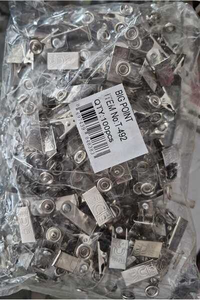 Bigpoint Name Badge Clip with Metal Clip Transparent Pack of 100