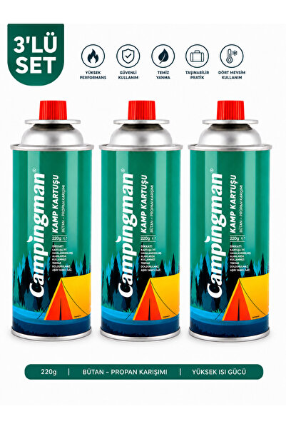 Orcamp 220 Gram Gaz Kartuşu Campingman 3 Adet
