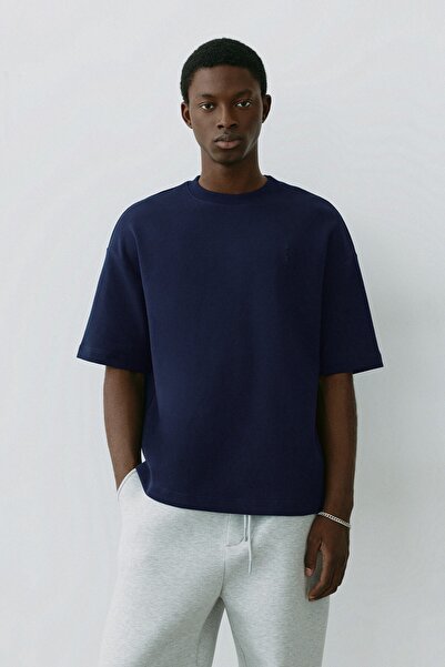 Pull & Bear Rölyef baskılı kısa kollu sweatshirt