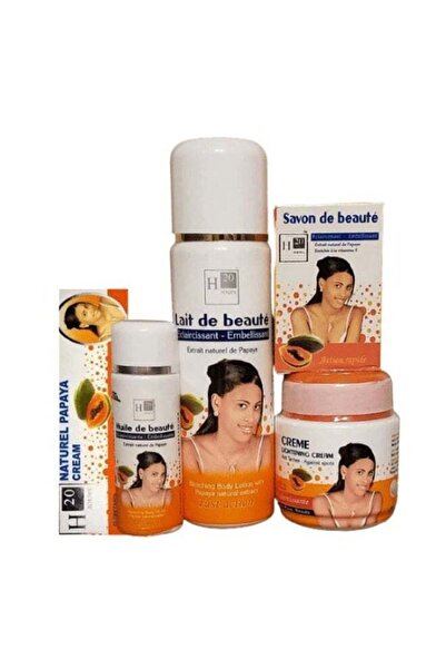 H20 Jours Papaya Fast Action Body Lightening 5 Pieces Set - Lotion, Cream, Oi...