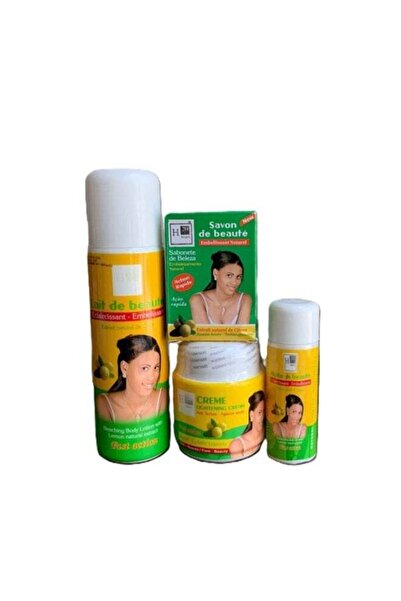 H20 Jours Natural Lemon Body Lightening 4 Pieces Set - Lotion, Cream, Oil & B...
