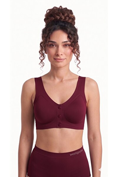 westicgiyim Women's Front Snap-On Padded Seamless Laser Cut Underwire-Free Ga...
