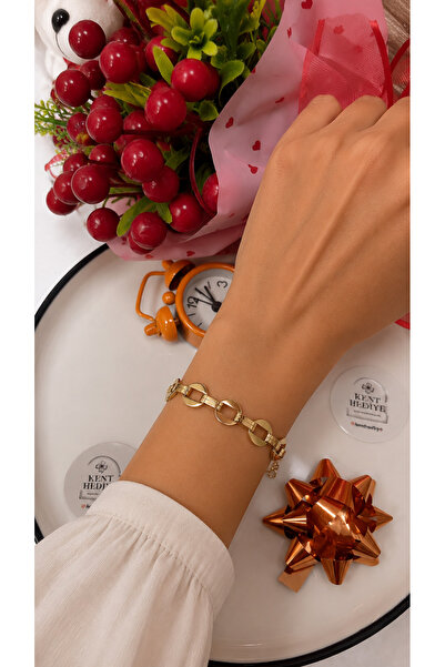 Bymiel Women's Gold Geometric Chain Design Stainless Steel Bracelet – Modern ...