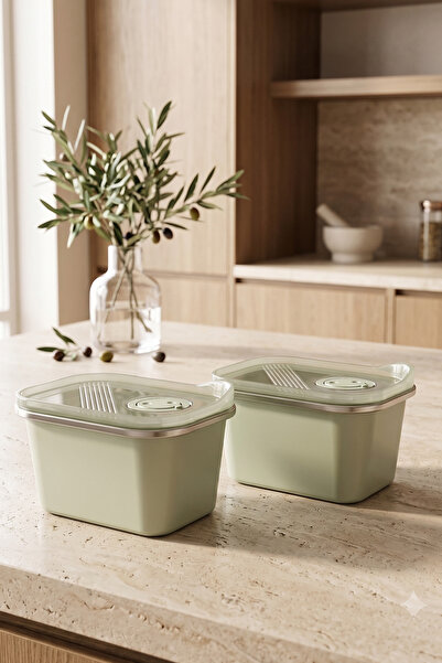 NESS HOME 2-Piece Stainless Steel Vacuum Storage Container, Oven and Cake Con...