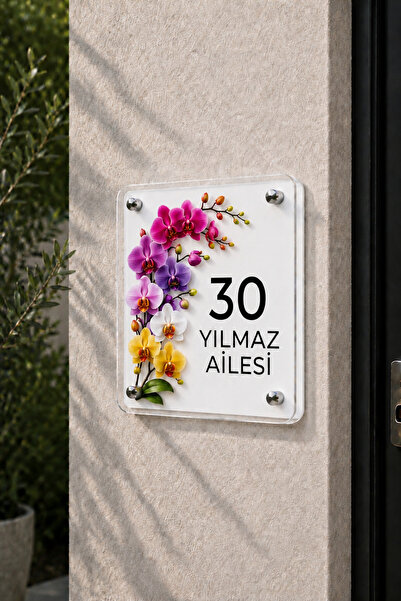 JHAAR Kişiye Özel Pleksi Kapı İsimliği – Modern & Lüks UV Baskılı Dekoratif K...