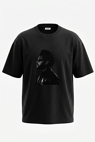 Anetos The Weeknd_23 Design Printed Oversize Black T-Shirt