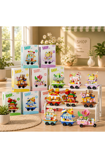 womistore Shop Series Cute Cars Accessory Block Building Block (1 Random Mode...