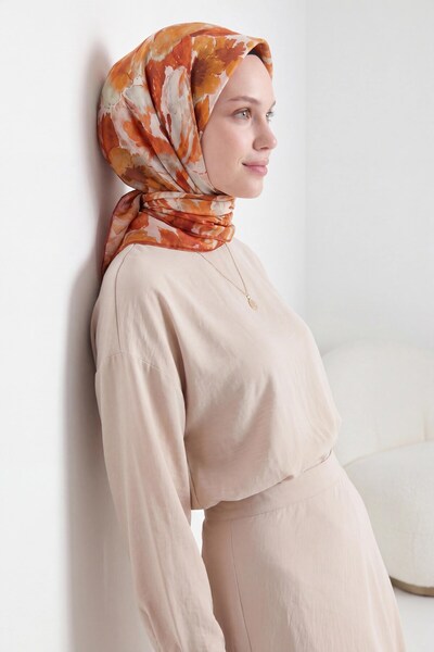 Silk Home Soft Scarf Watercolor Tan 90X90