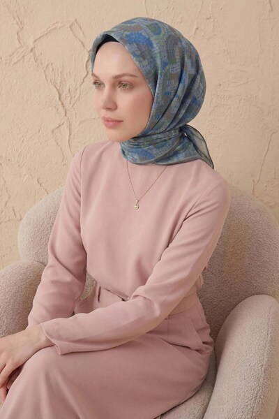 Silk Home Soft Scarf Melodi Pattern Baby Blue 90X90