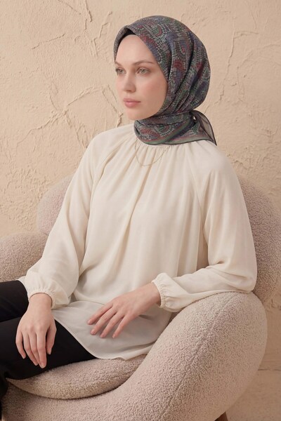 Silk Home وشاح ناعم بنمط ميلودي أخضر فاتح 90x90
