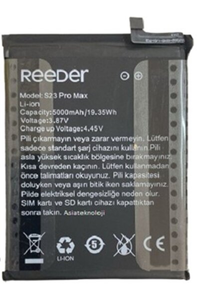 Reeder S23 Uyumlu PRO MAX Batarya+Montaj Seti
