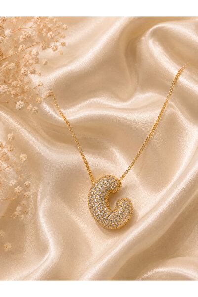 Eloré Initial C Pavé Necklace