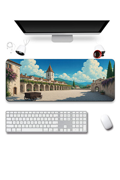 SonicTouch Keyboard Mousepad 40X90Cm Mountain Town Seamless Smooth Liquid-Pro...