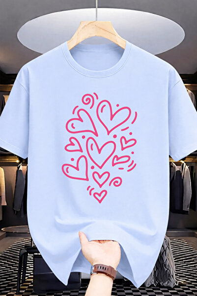 Pink Sky Premium Oversize T-Shirt 100% Βαμβάκι Unisex Άνετη Εφαρμογή Τάση Νέα...