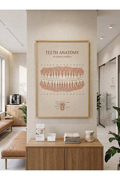Creatick Design Diş Kliniği Ham Ahşap Çerçeveli Tablo Serisi | Diş Hekimi Kli...
