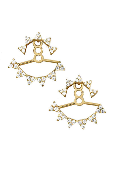 VeeShop Elegant earrings, crowned with crystals grouped in threes